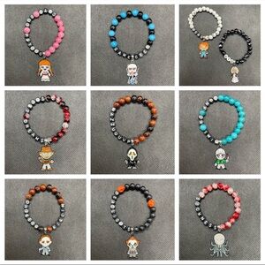 10 Scary Movie Halloween Bracelets ~ 7”